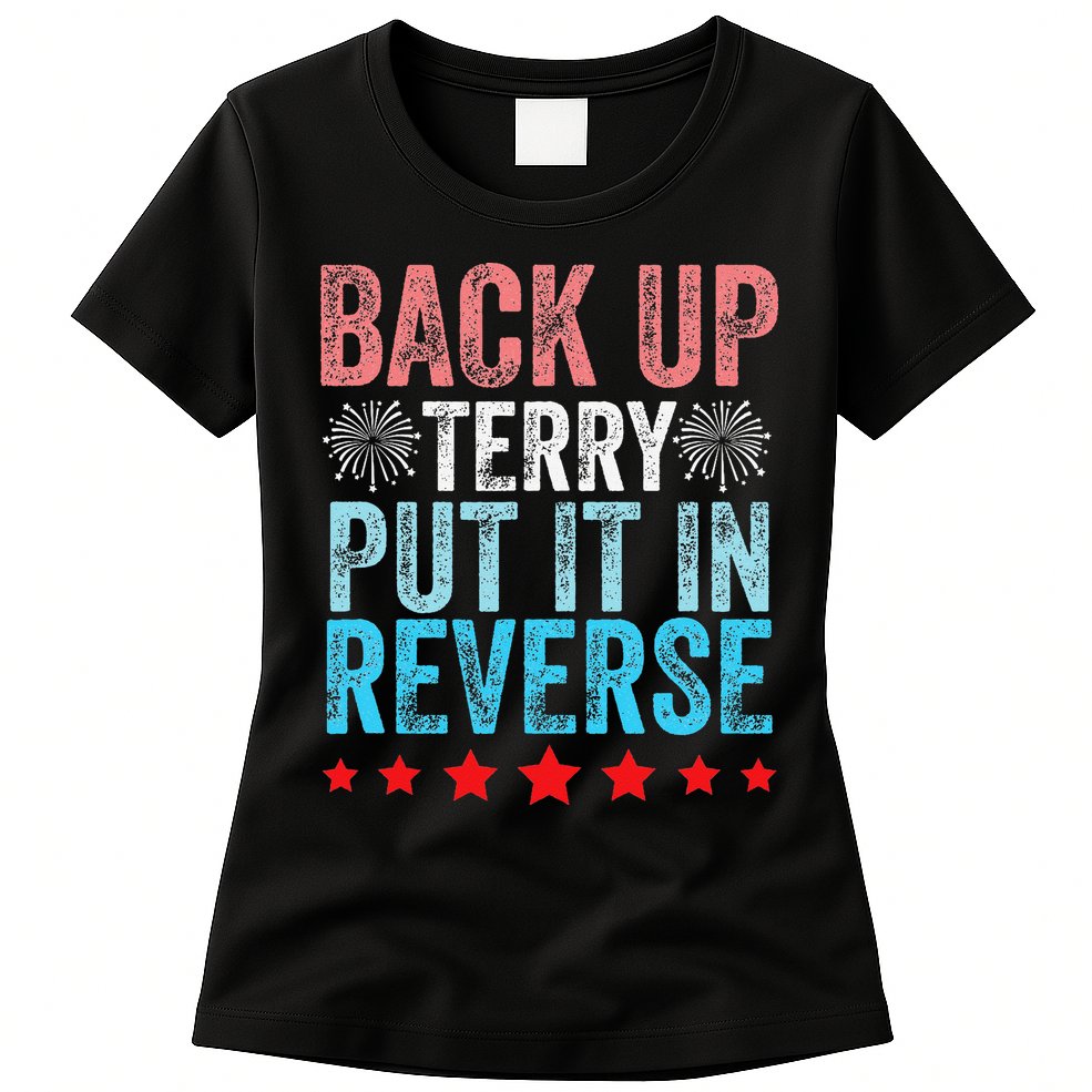 Retro Back Up Terry Back It Up Terry 4th of July Fireworks Womens T-Shirt