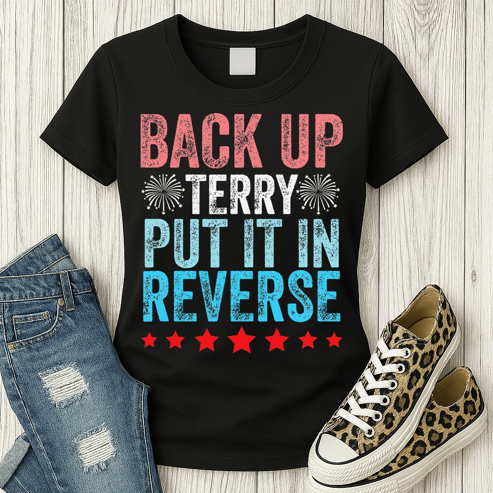 Retro Back Up Terry Back It Up Terry 4th of July Fireworks Womens T-Shirt