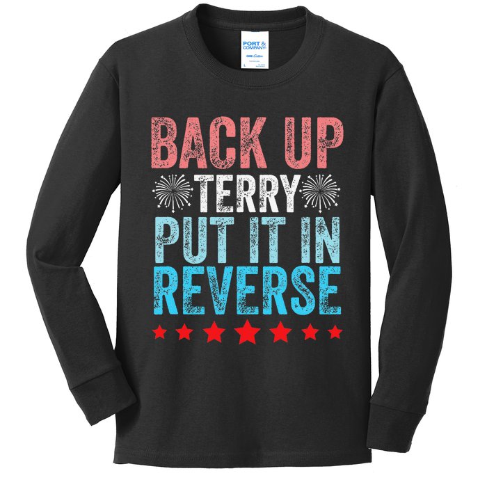 Retro Back Up Terry Back It Up Terry 4th of July Fireworks Kids Long Sleeve Shirt