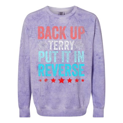 Retro Back Up Terry Put It In Reverse 4th Of July Fireworks Colorblast Crewneck Sweatshirt