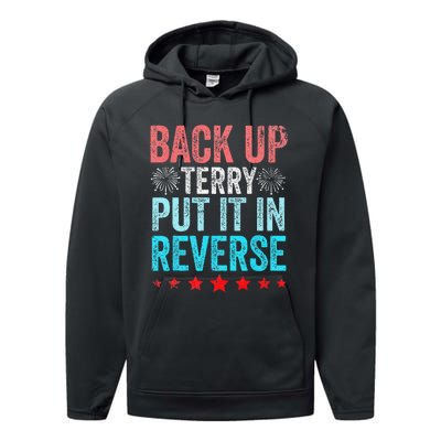 Retro Back Up Terry Put It In Reverse 4th Of July Fireworks Performance Fleece Hoodie