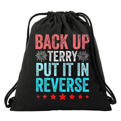 Retro Back Up Terry Put It In Reverse 4th Of July Fireworks Drawstring Bag