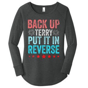 Retro Back Up Terry Put It In Reverse 4th Of July Fireworks Women's Perfect Tri Tunic Long Sleeve Shirt