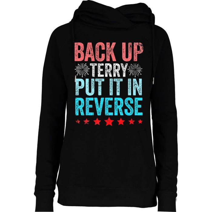 Retro Back Up Terry Put It In Reverse 4th Of July Fireworks Womens Funnel Neck Pullover Hood