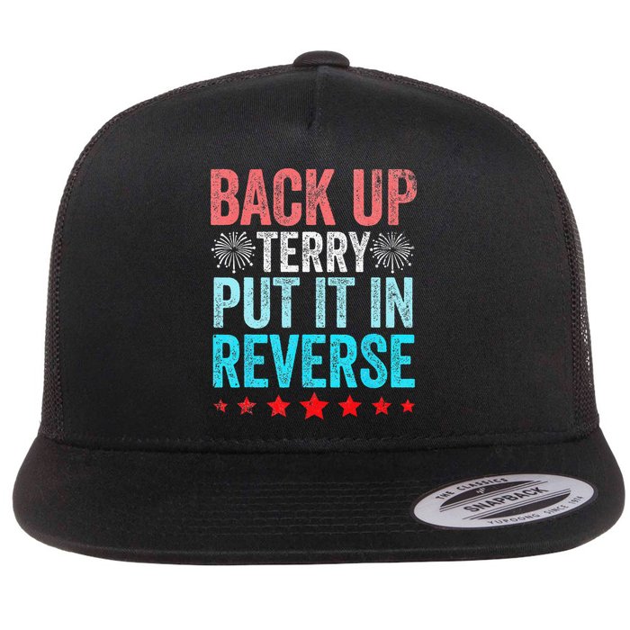 Retro Back Up Terry Put It In Reverse 4th Of July Fireworks Flat Bill Trucker Hat