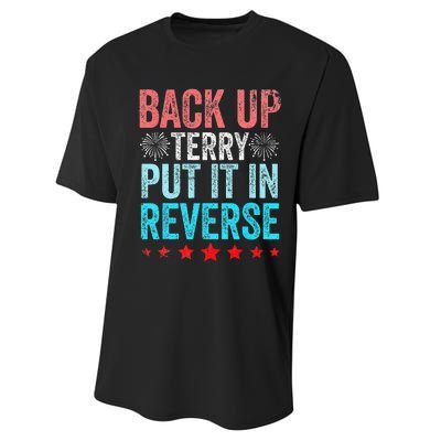 Retro Back Up Terry Put It In Reverse 4th Of July Fireworks Performance Sprint T-Shirt