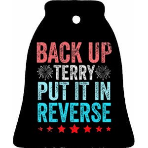 Retro Back Up Terry Put It In Reverse 4th Of July Fireworks Ceramic Bell Ornament