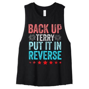 Retro Back Up Terry Put It In Reverse 4th Of July Fireworks Women's Racerback Cropped Tank