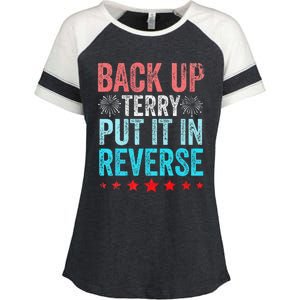 Retro Back Up Terry Put It In Reverse 4th Of July Fireworks Enza Ladies Jersey Colorblock Tee