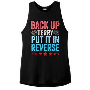 Retro Back Up Terry Put It In Reverse 4th Of July Fireworks Ladies PosiCharge Tri-Blend Wicking Tank