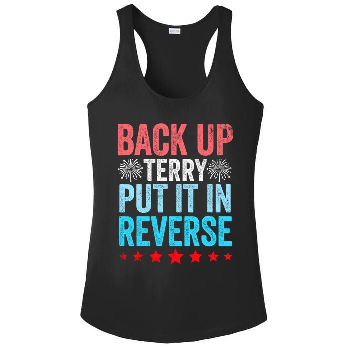 Retro Back Up Terry Put It In Reverse 4th Of July Fireworks Ladies PosiCharge Competitor Racerback Tank