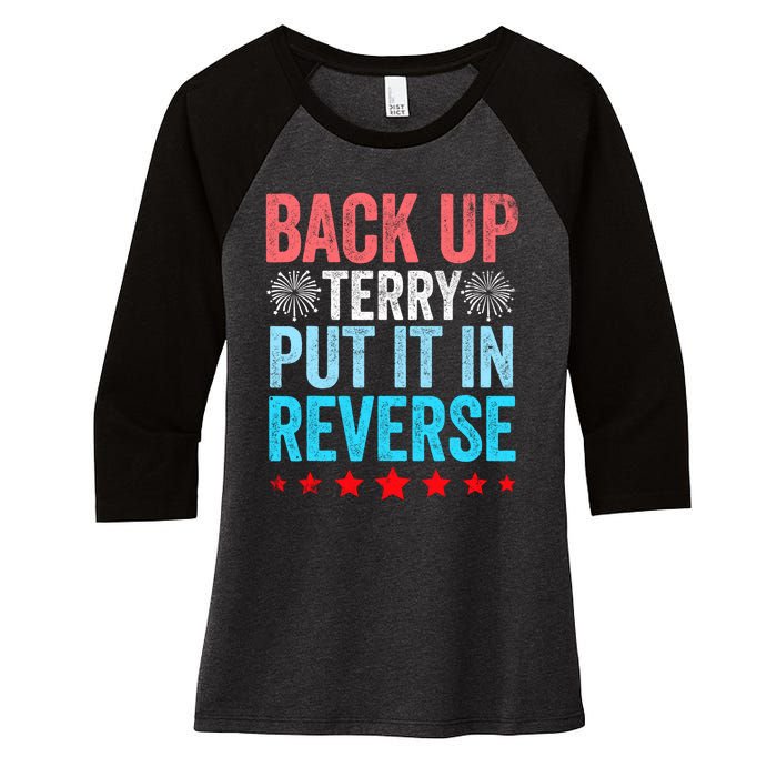 Retro Back Up Terry Put It In Reverse 4th Of July Fireworks Women's Tri-Blend 3/4-Sleeve Raglan Shirt