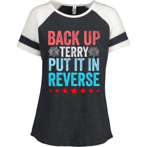 Retro Back Up Terry Put It In Reverse 4th Of July Fireworks Enza Ladies Jersey Colorblock Tee