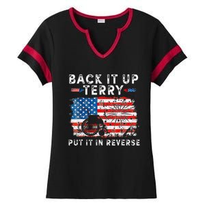 Retro Back Up Terry Put It In Reverse 4th Of July Fireworks Ladies Halftime Notch Neck Tee