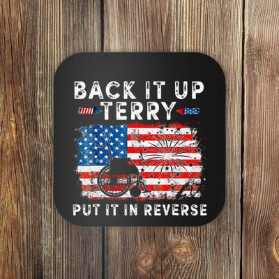 Retro Back Up Terry Put It In Reverse 4th Of July Fireworks Coaster