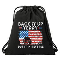 Retro Back Up Terry Put It In Reverse 4th Of July Fireworks Drawstring Bag