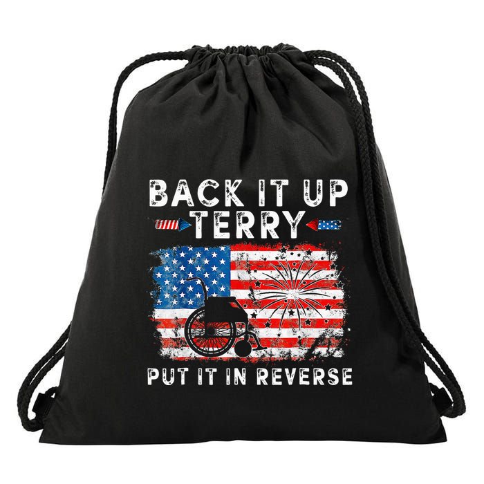Retro Back Up Terry Put It In Reverse 4th Of July Fireworks Drawstring Bag