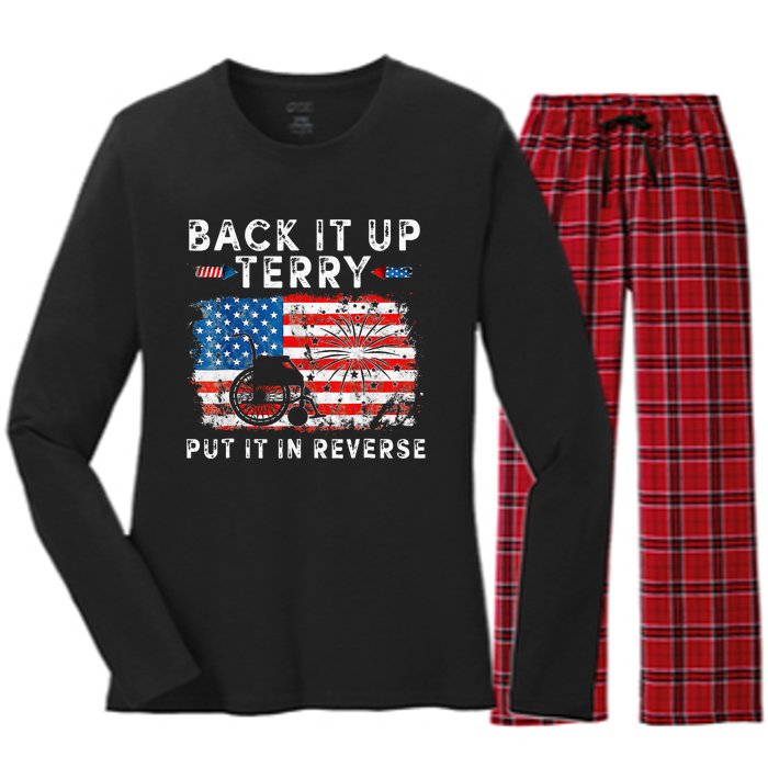 Retro Back Up Terry Put It In Reverse 4th Of July Fireworks Women's Long Sleeve Flannel Pajama Set 