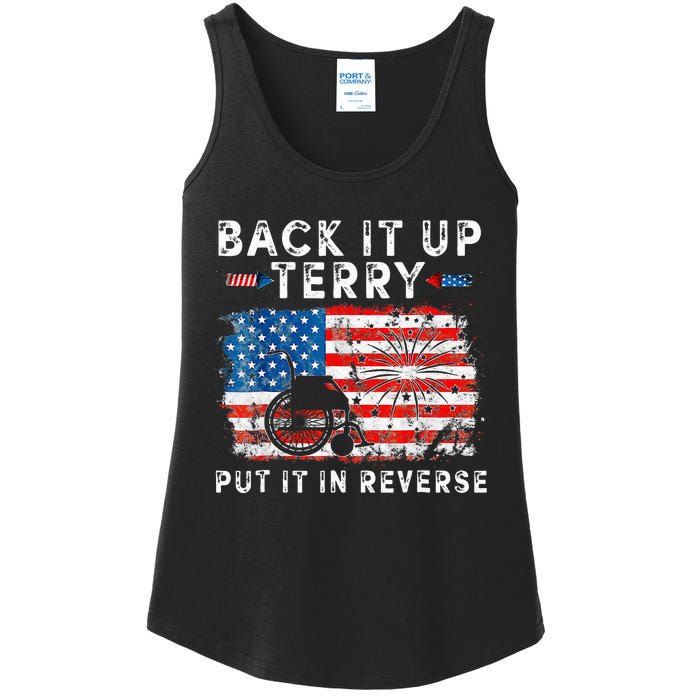 Retro Back Up Terry Put It In Reverse 4th Of July Fireworks Ladies Essential Tank