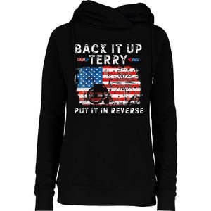 Retro Back Up Terry Put It In Reverse 4th Of July Fireworks Womens Funnel Neck Pullover Hood