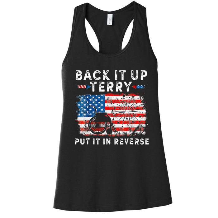 Retro Back Up Terry Put It In Reverse 4th Of July Fireworks Women's Racerback Tank