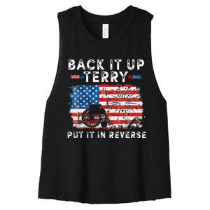 Retro Back Up Terry Put It In Reverse 4th Of July Fireworks Women's Racerback Cropped Tank