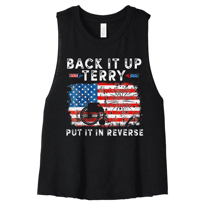 Retro Back Up Terry Put It In Reverse 4th Of July Fireworks Women's Racerback Cropped Tank