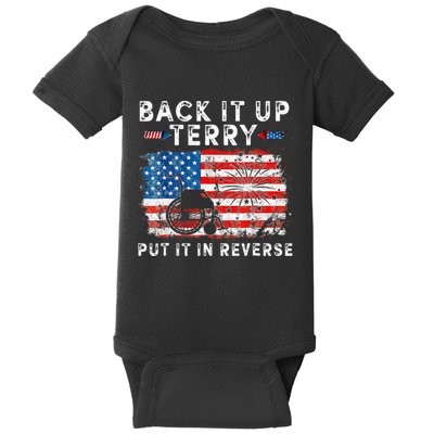 Retro Back Up Terry Put It In Reverse 4th Of July Fireworks Baby Bodysuit