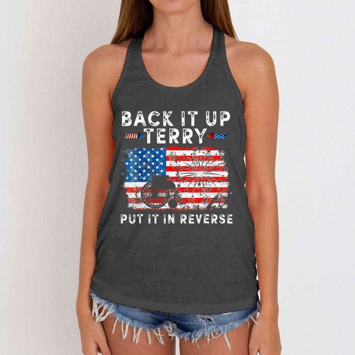 Retro Back Up Terry Put It In Reverse 4th Of July Fireworks Women's Knotted Racerback Tank