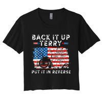 Retro Back Up Terry Put It In Reverse 4th Of July Fireworks Women's Crop Top Tee