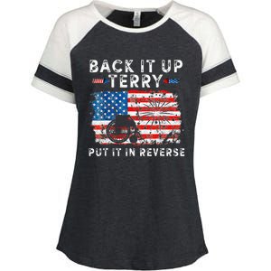 Retro Back Up Terry Put It In Reverse 4th Of July Fireworks Enza Ladies Jersey Colorblock Tee