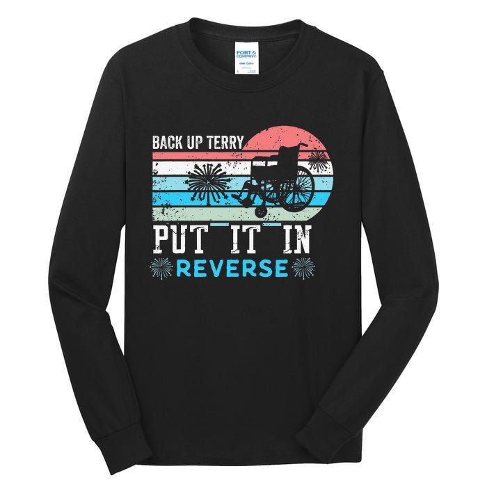 Retro Back Up Terry- Back It Up Terry 4th of July Fireworks Tall Long Sleeve T-Shirt