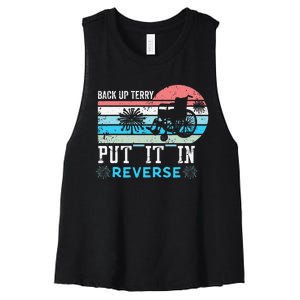 Retro Back Up Terry- Back It Up Terry 4th of July Fireworks Women's Racerback Cropped Tank