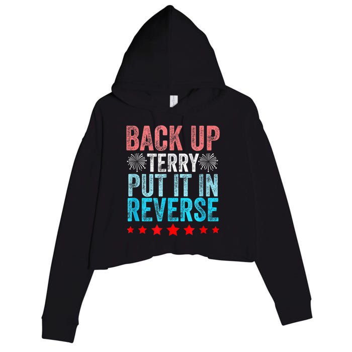 Retro Back Up Terry Put It In Reverse 4th Of July Fireworks Crop Fleece Hoodie