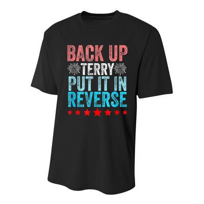 Retro Back Up Terry Put It In Reverse 4th Of July Fireworks Youth Performance Sprint T-Shirt