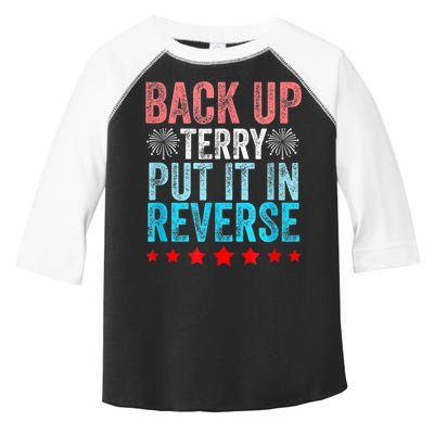 Retro Back Up Terry Put It In Reverse 4th Of July Fireworks Toddler Fine Jersey T-Shirt