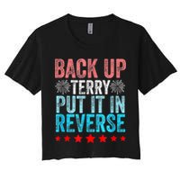 Retro Back Up Terry Put It In Reverse 4th Of July Fireworks Crop Top