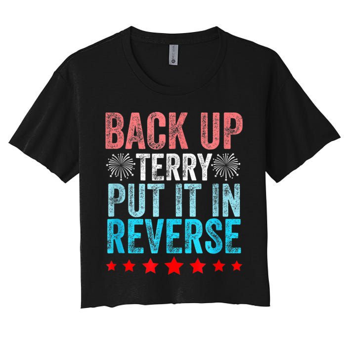 Retro Back Up Terry Put It In Reverse 4th Of July Fireworks Crop Top