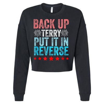 Retro Back Up Terry Put It In Reverse 4th Of July Fireworks Cropped Pullover Crew