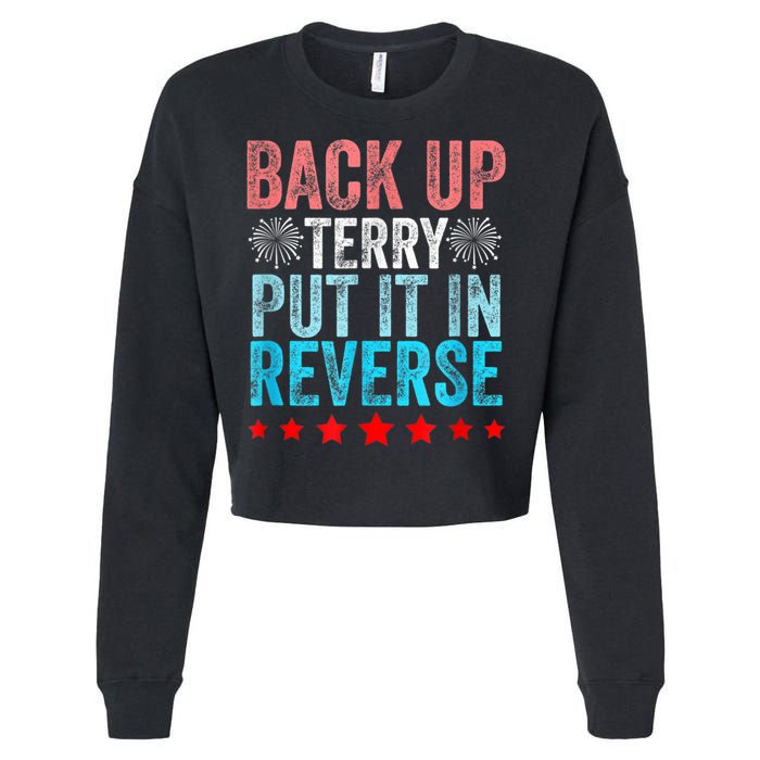 Retro Back Up Terry Put It In Reverse 4th Of July Fireworks Cropped Pullover Crew