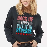 Retro Back Up Terry Put It In Reverse 4th Of July Fireworks Cropped Pullover Crew
