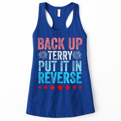 Retro Back Up Terry Put It In Reverse 4th Of July Fireworks Womens Tank Top