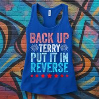 Retro Back Up Terry Put It In Reverse 4th Of July Fireworks Womens Tank Top