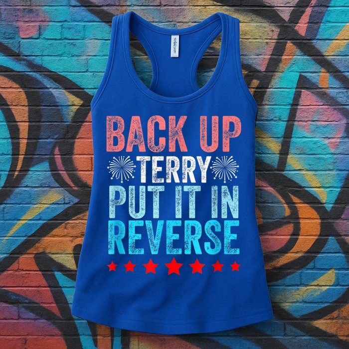 Retro Back Up Terry Put It In Reverse 4th Of July Fireworks Womens Tank Top
