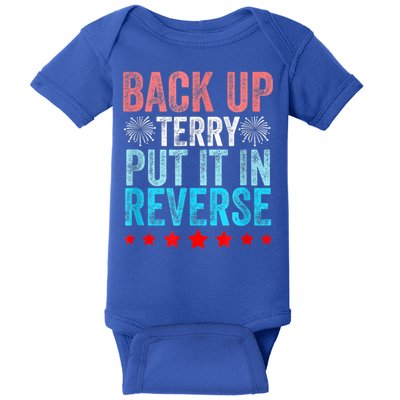 Retro Back Up Terry Put It In Reverse 4th Of July Fireworks Baby Bodysuit