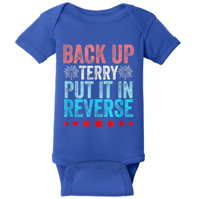 Retro Back Up Terry Put It In Reverse 4th Of July Fireworks Baby Bodysuit