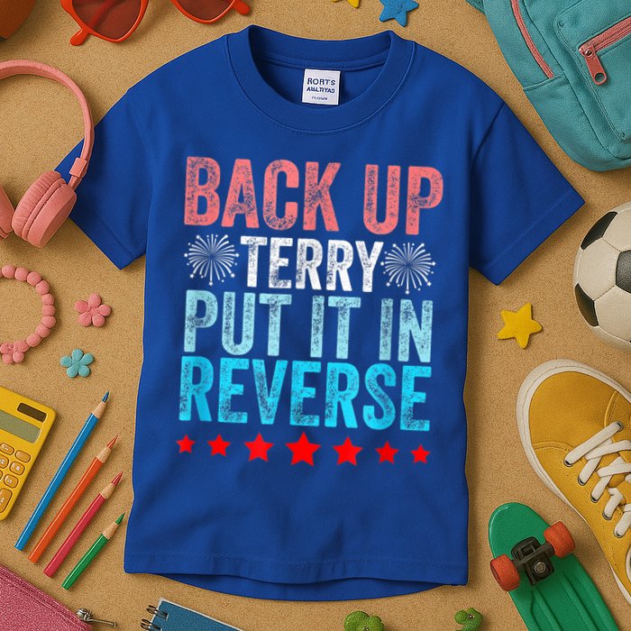 Retro Back Up Terry Put It In Reverse 4th Of July Fireworks Kids T-Shirt