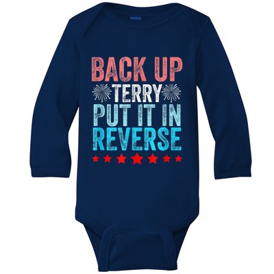 Retro Back Up Terry Put It In Reverse 4th Of July Fireworks Baby Long Sleeve Bodysuit