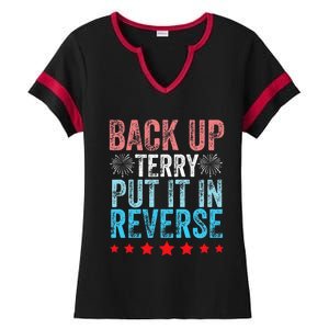 Retro Back Up Terry Back It Up Terry 4th of July Fireworks Ladies Halftime Notch Neck Tee