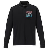 Retro Back Up Terry Back It Up Terry 4th of July Fireworks Performance Long Sleeve Polo